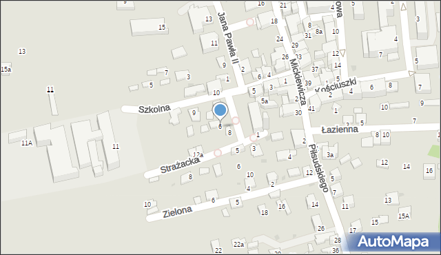 Dynów, Strażacka, 6, mapa Dynów