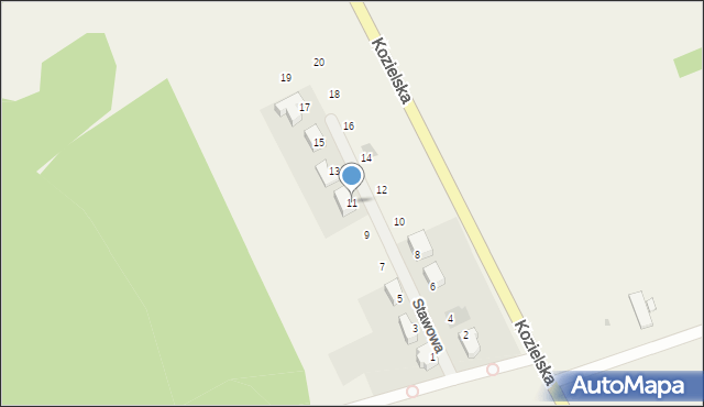 Dziergowice, Stawowa, 11, mapa Dziergowice