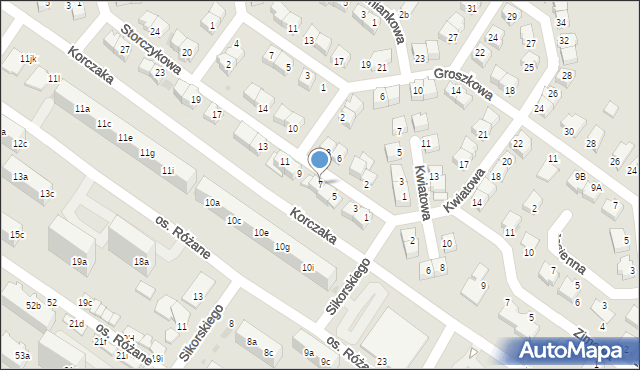 Dzierżoniów, Storczykowa, 7, mapa Dzierżoniów