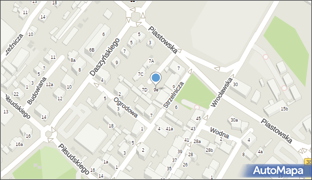 Dzierżoniów, Strzelnicza, 9e, mapa Dzierżoniów