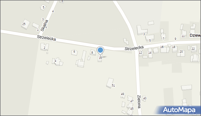 Dziewkowice, Strzelecka, 10, mapa Dziewkowice