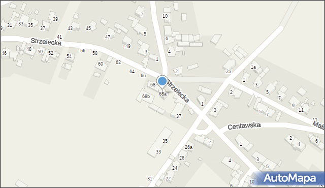 Dziewkowice, Strzelecka, 68a, mapa Dziewkowice