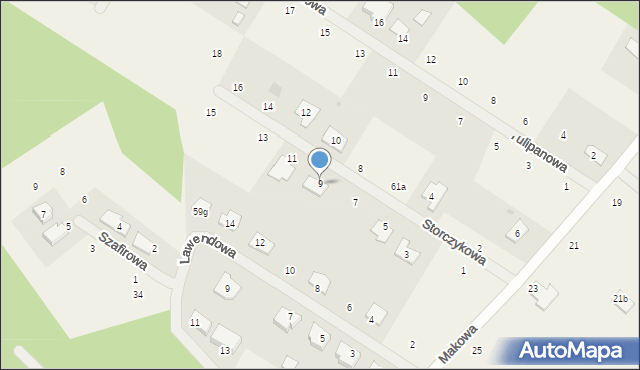 Dzikowo, Storczykowa, 9, mapa Dzikowo