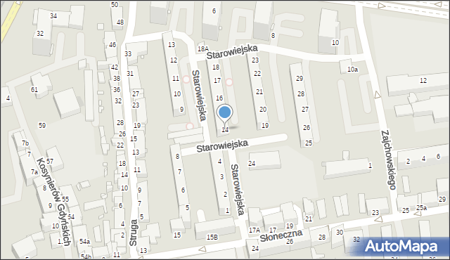 Elbląg, Starowiejska, 14, mapa Elbląga