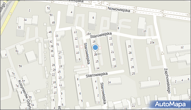Elbląg, Starowiejska, 16, mapa Elbląga