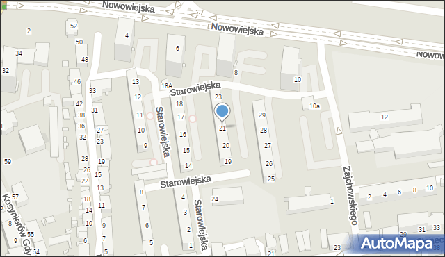 Elbląg, Starowiejska, 21, mapa Elbląga