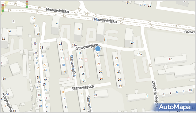 Elbląg, Starowiejska, 22, mapa Elbląga