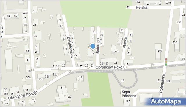 Elbląg, Stefana Batorego, 1a, mapa Elbląga
