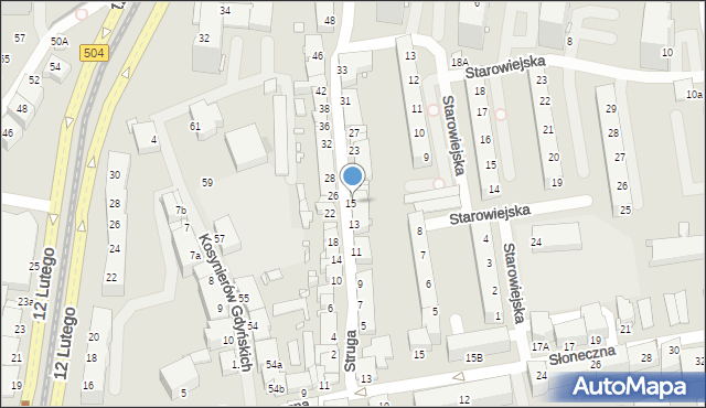 Elbląg, Struga Andrzeja, 15, mapa Elbląga