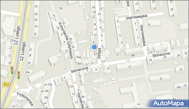 Elbląg, Struga Andrzeja, 2, mapa Elbląga