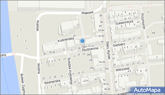 Elbląg, Studzienna, 27, mapa Elbląga