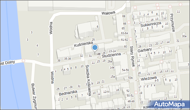 Elbląg, Studzienna, 30, mapa Elbląga