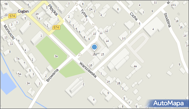 Gąbin, Stary Rynek, 16p, mapa Gąbin