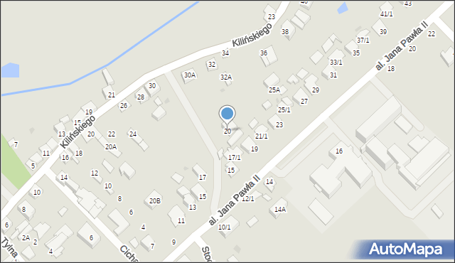 Gąbin, Stodólna, 20, mapa Gąbin