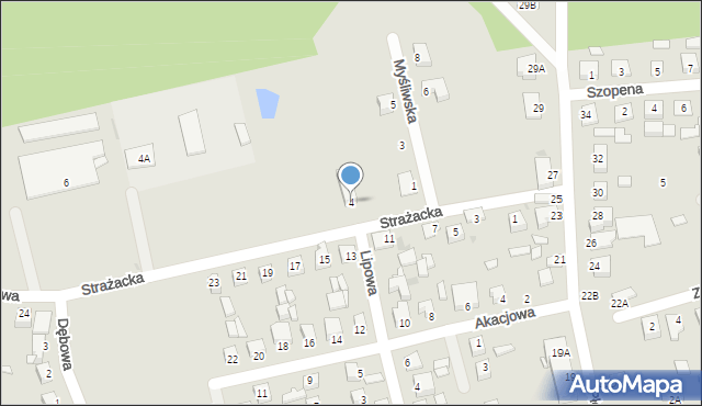 Gąbin, Strażacka, 4, mapa Gąbin