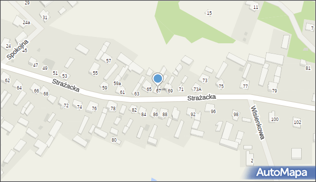 Gadka, Strażacka, 67, mapa Gadka