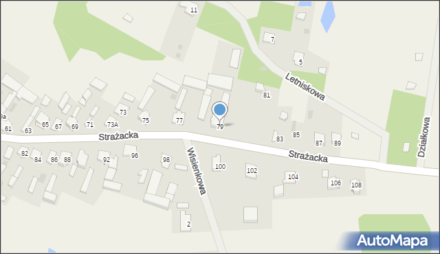 Gadka, Strażacka, 79, mapa Gadka