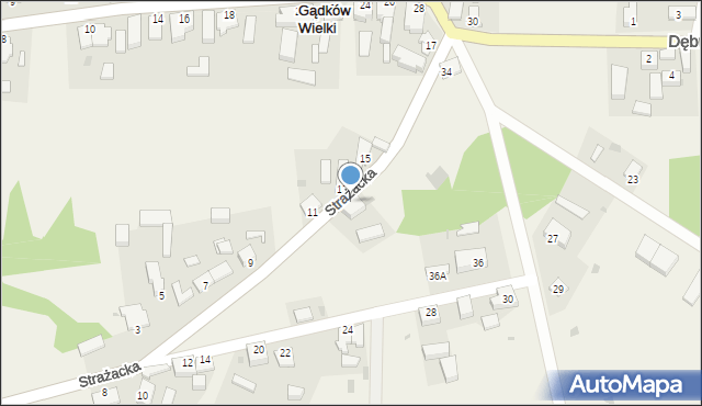 Gądków Wielki, Strażacka, 32, mapa Gądków Wielki
