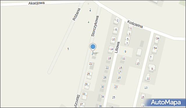 Gałów, Storczykowa, 17, mapa Gałów