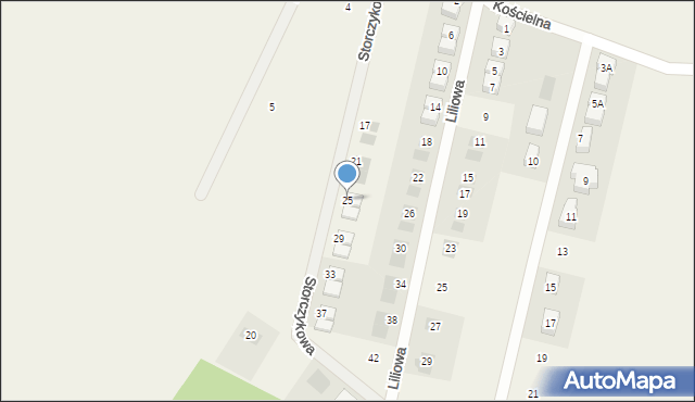 Gałów, Storczykowa, 25, mapa Gałów