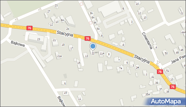 Garwolin, Stacyjna, 11, mapa Garwolin