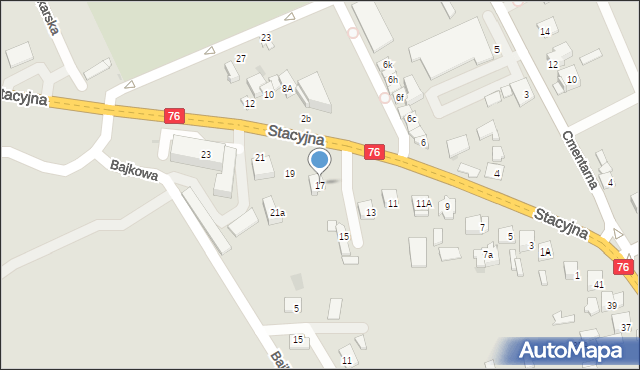 Garwolin, Stacyjna, 17, mapa Garwolin