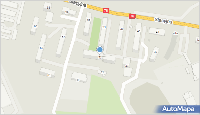 Garwolin, Stacyjna, 51, mapa Garwolin