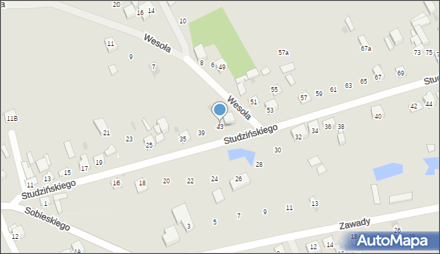 Garwolin, Studzińskiego, 43, mapa Garwolin
