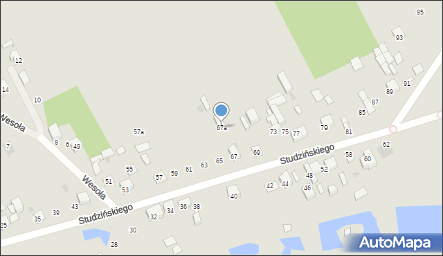 Garwolin, Studzińskiego, 67a, mapa Garwolin