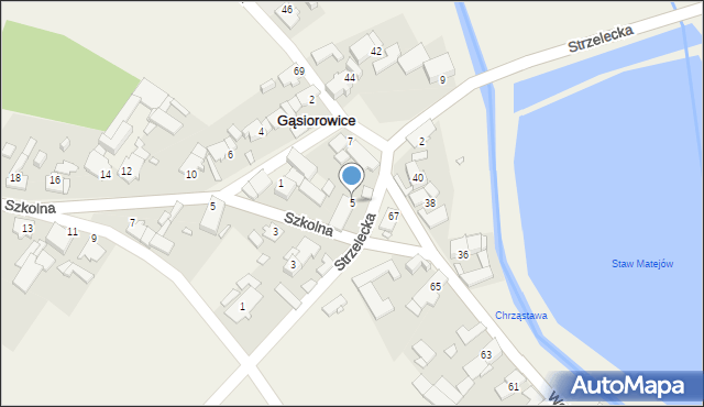 Gąsiorowice, Strzelecka, 5, mapa Gąsiorowice