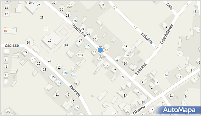 Gąsocin, Strażacka, 11, mapa Gąsocin