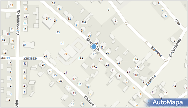 Gąsocin, Strażacka, 17, mapa Gąsocin