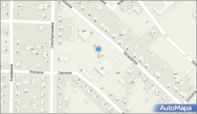 Gąsocin, Strażacka, 21, mapa Gąsocin