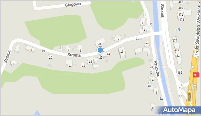 Gdańsk, Stroma, 15, mapa Gdańska