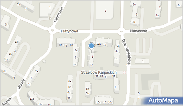 Gdańsk, Strzelców Karpackich, 1a, mapa Gdańska