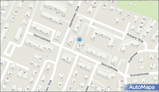 Gdańsk, Storczykowa, 8, mapa Gdańska