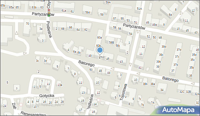 Gdańsk, Stefana Batorego, 47, mapa Gdańska