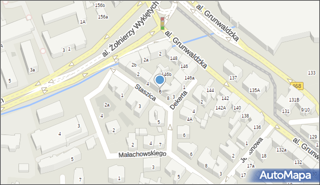 Gdańsk, Staszica Stanisława, 6, mapa Gdańska