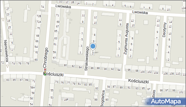 Gdańsk, Strakowskiego Jana, 2, mapa Gdańska