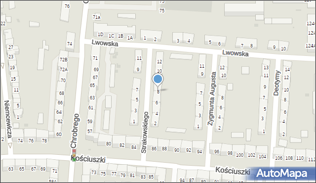 Gdańsk, Strakowskiego Jana, 8, mapa Gdańska