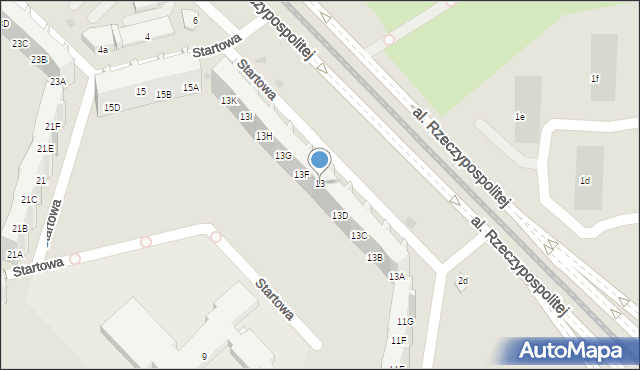 Gdańsk, Startowa, 13, mapa Gdańska