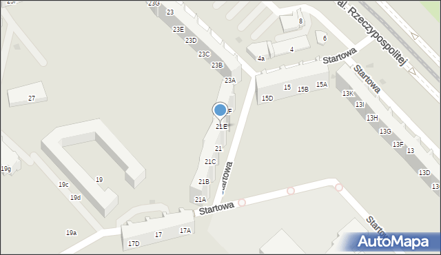 Gdańsk, Startowa, 21E, mapa Gdańska