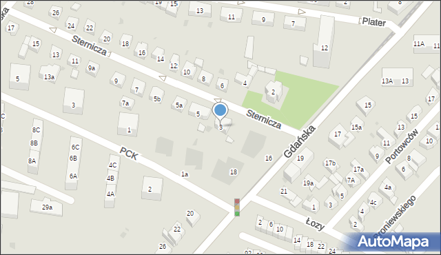 Gdańsk, Sternicza, 3, mapa Gdańska