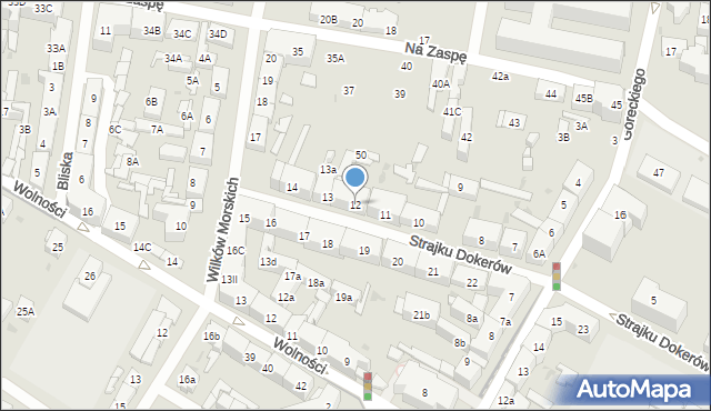 Gdańsk, Strajku Dokerów, 12, mapa Gdańska