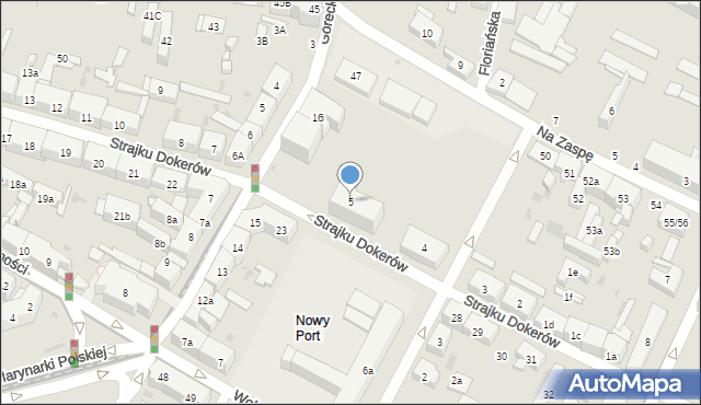 Gdańsk, Strajku Dokerów, 5, mapa Gdańska