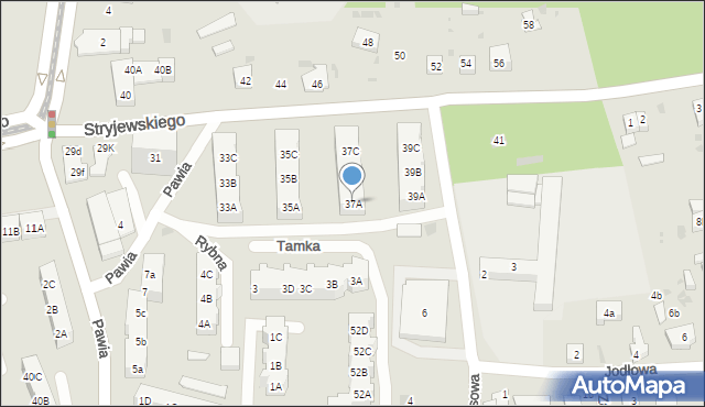 Gdańsk, Stryjewskiego Wilhelma, 37A, mapa Gdańska