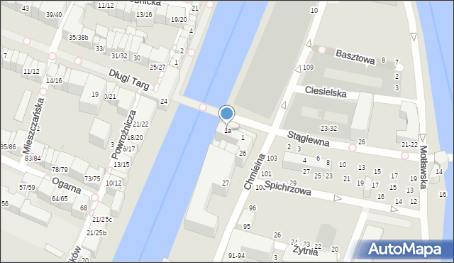 Gdańsk, Stągiewna, 1a, mapa Gdańska