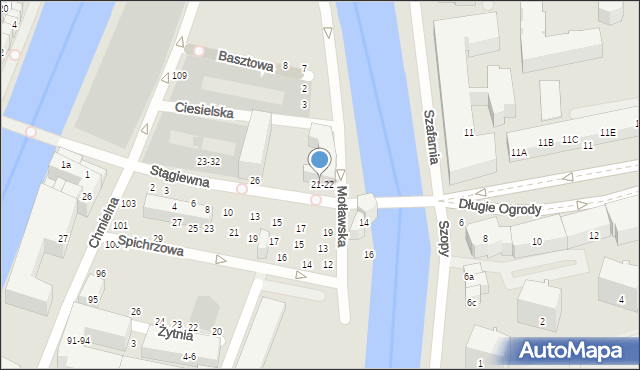 Gdańsk, Stągiewna, 21/22, mapa Gdańska