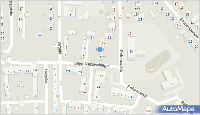 Gdańsk, Styp-Rekowskiego Jana, 9, mapa Gdańska