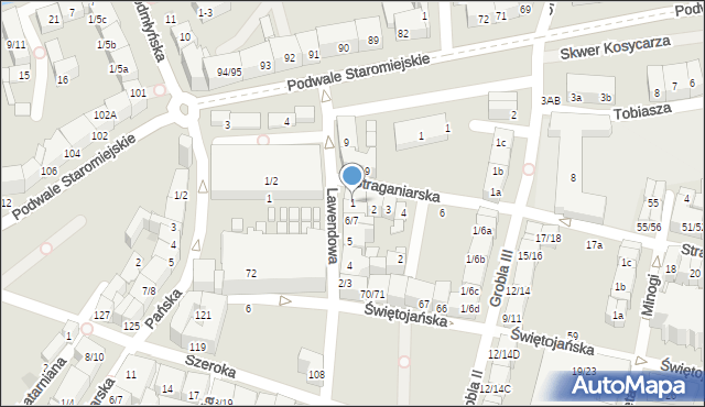 Gdańsk, Straganiarska, 1, mapa Gdańska